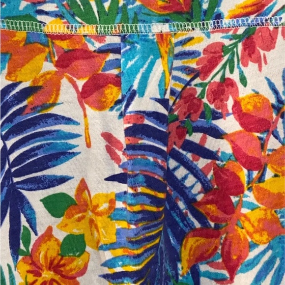 Woman Within Size 22/24 Bright Tropical Floral Print Casual Knit Tunic Top - Picture 7 of 8